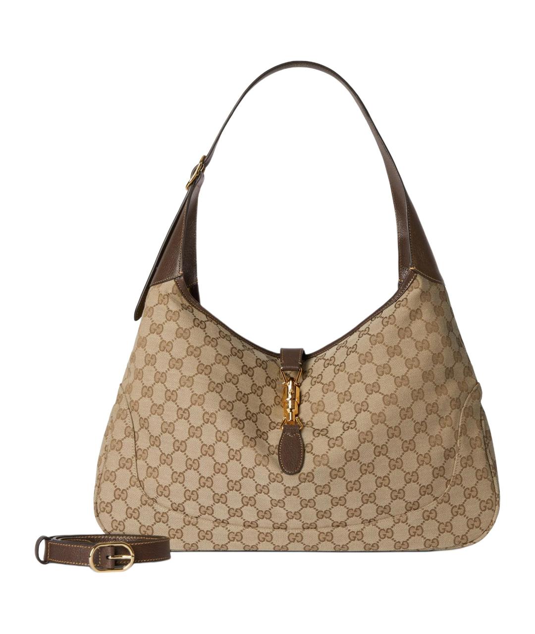GUCCI Бежевая сумка через плечо из канвы, фото 2