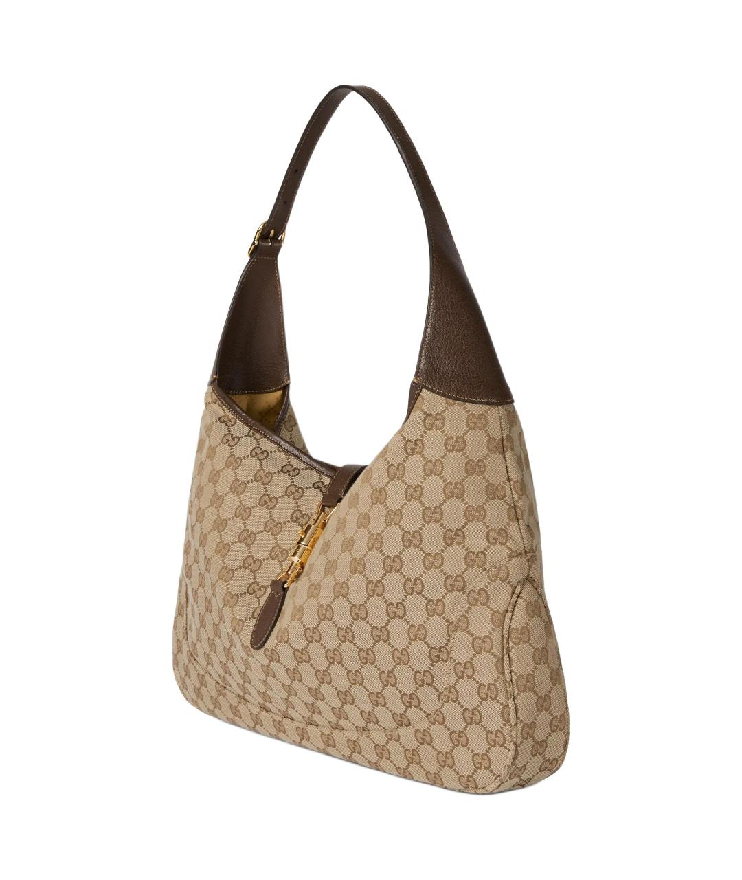 GUCCI Бежевая сумка через плечо из канвы, фото 3
