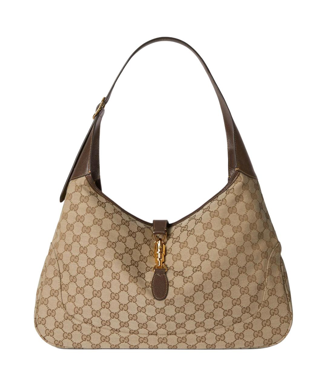 GUCCI Бежевая сумка через плечо из канвы, фото 1