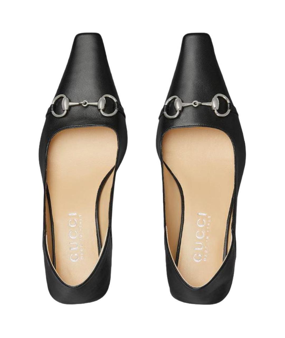 GUCCI Черные кожаные туфли, фото 5