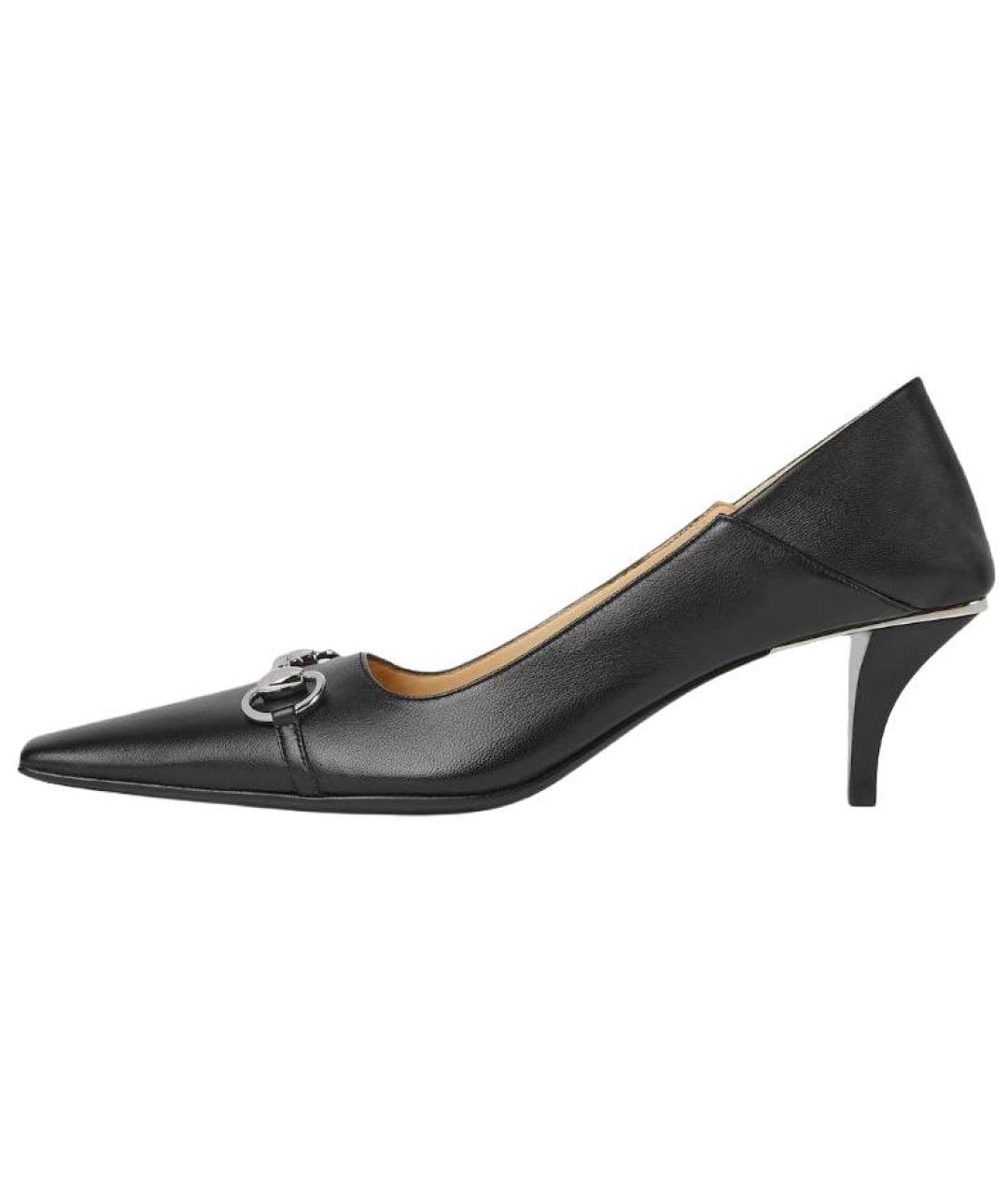 GUCCI Черные кожаные туфли, фото 2