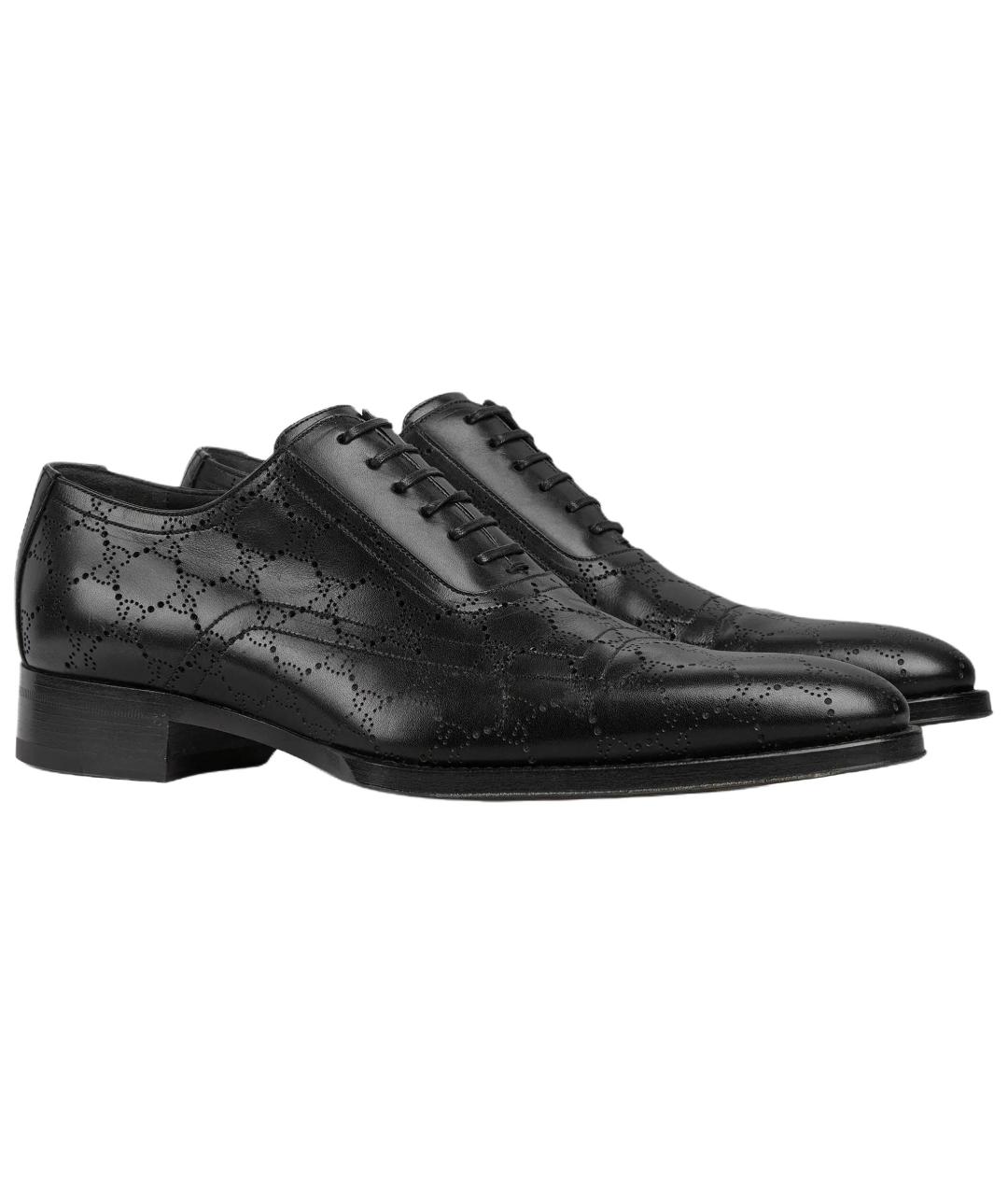 GUCCI Черные кожаные туфли, фото 3