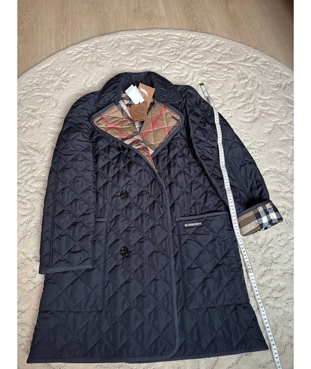 BURBERRY Темно-синяя полиэстеровая куртка, фото 4