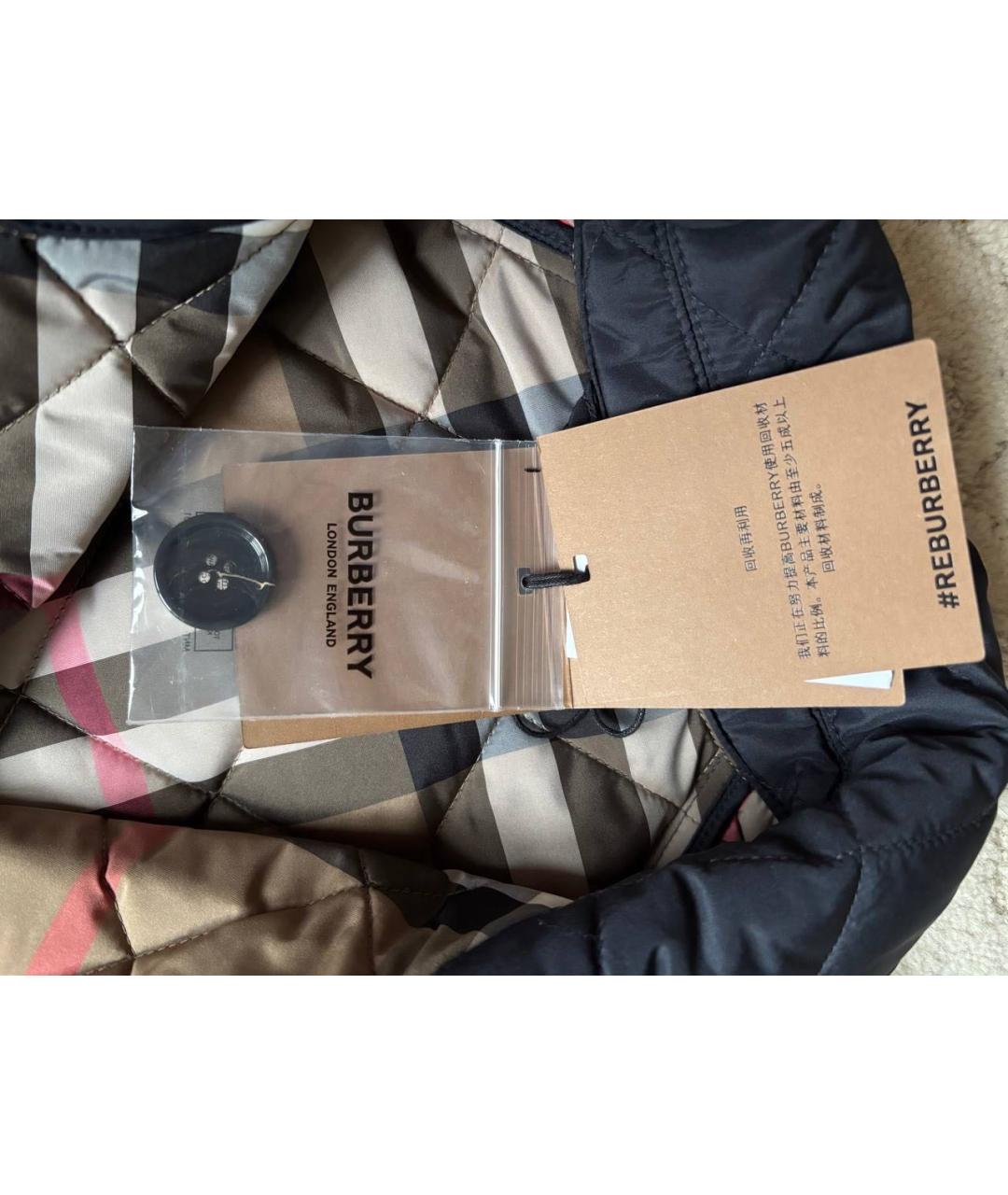 BURBERRY Темно-синяя полиэстеровая куртка, фото 5