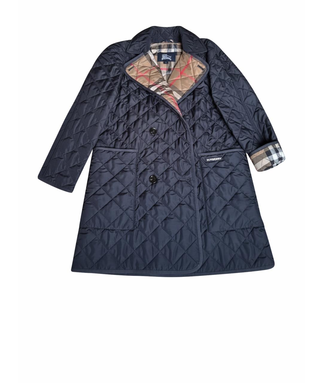 BURBERRY Темно-синяя полиэстеровая куртка, фото 1