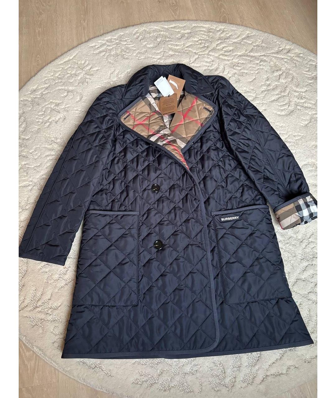 BURBERRY Темно-синяя полиэстеровая куртка, фото 8