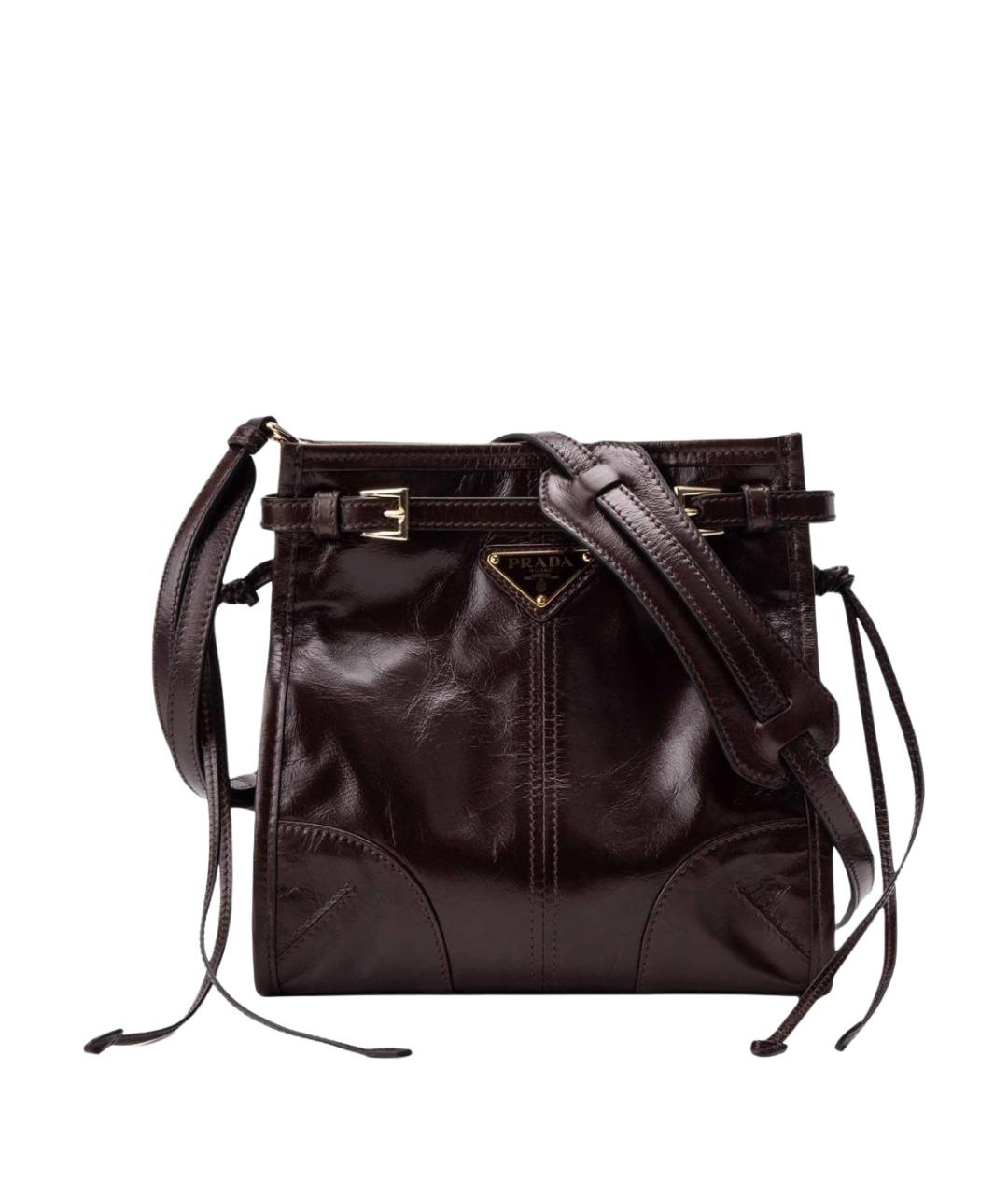 PRADA Коричневая кожаная сумка через плечо, фото 1
