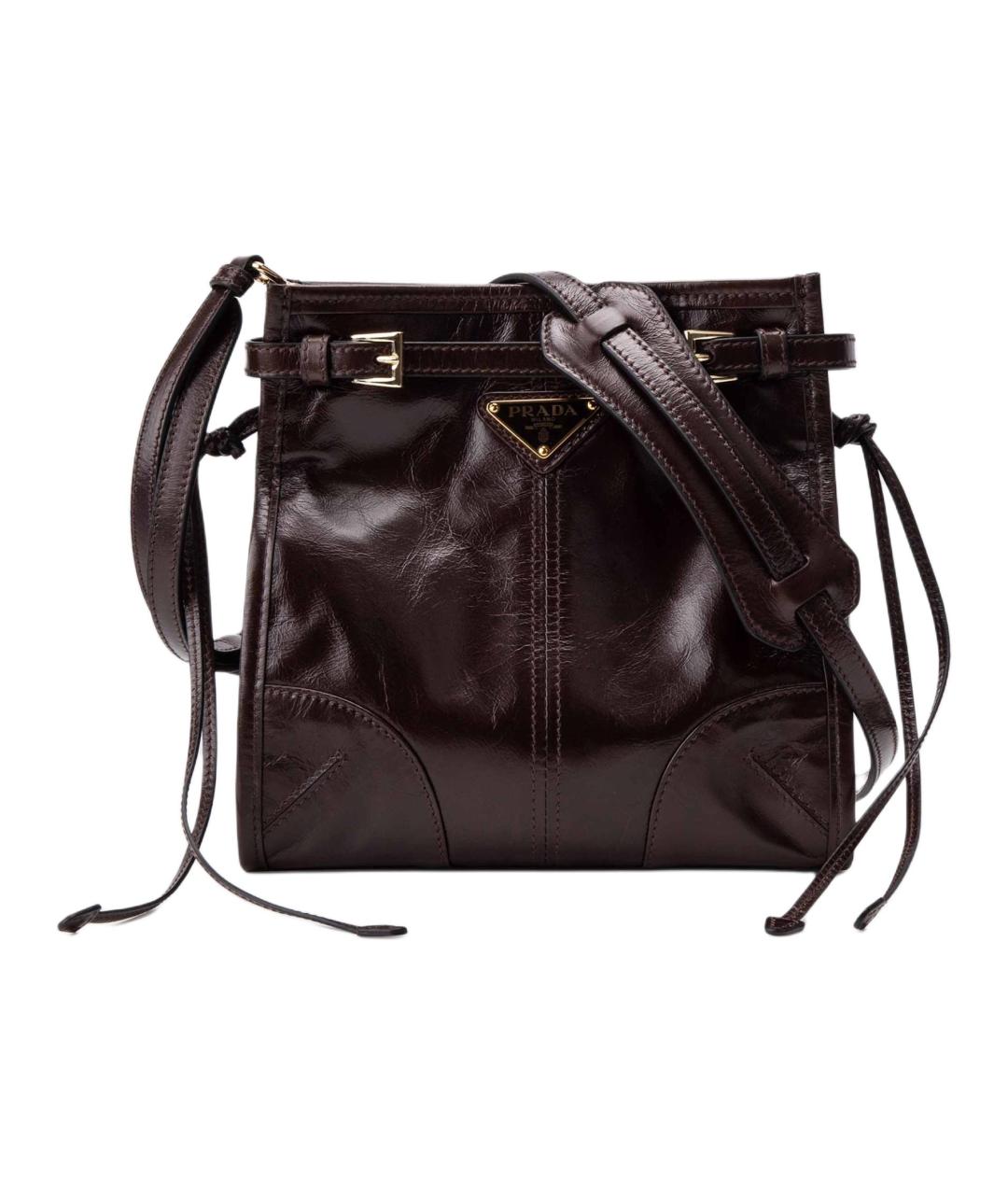 PRADA Коричневая кожаная сумка через плечо, фото 6