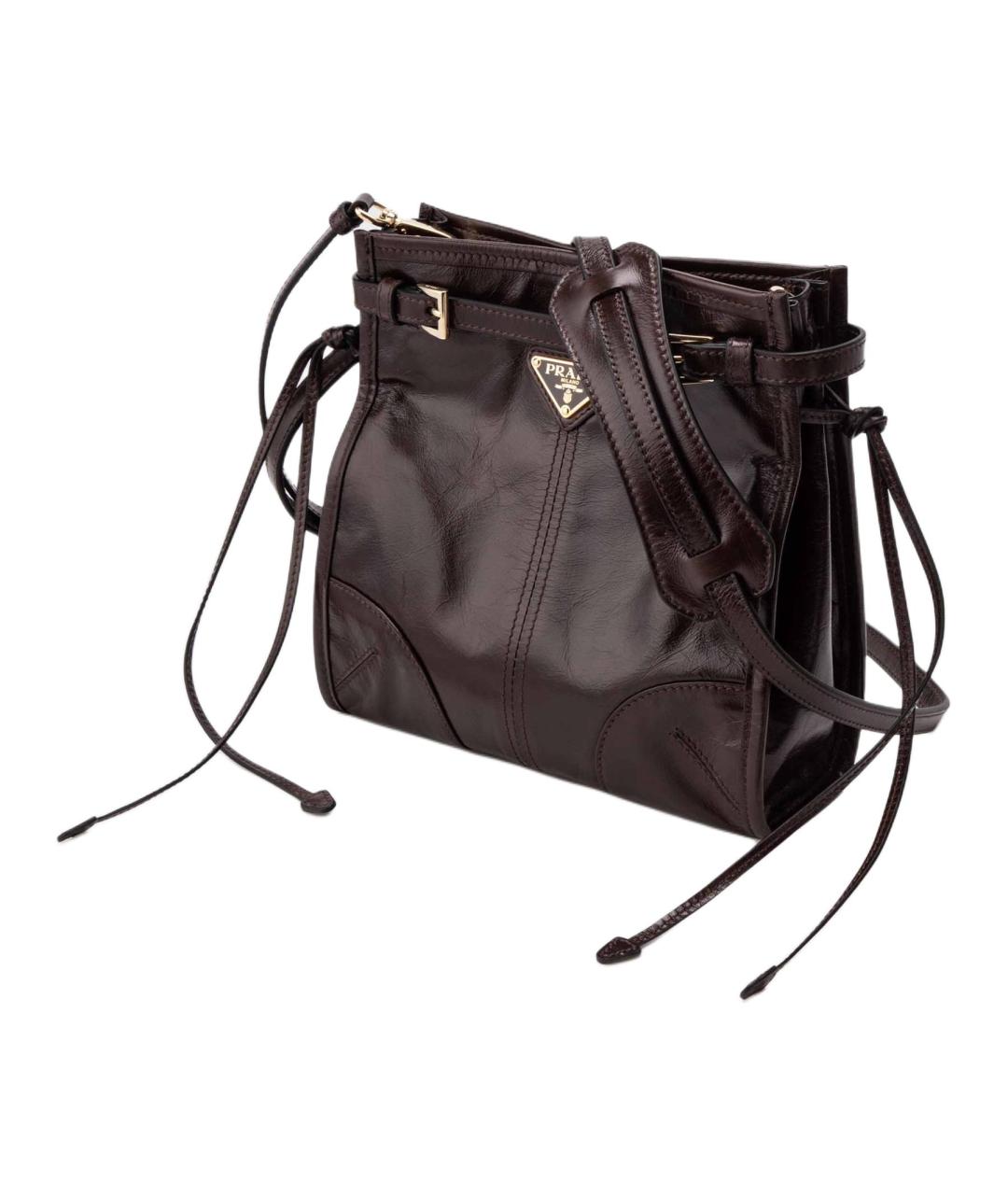 PRADA Коричневая кожаная сумка через плечо, фото 2
