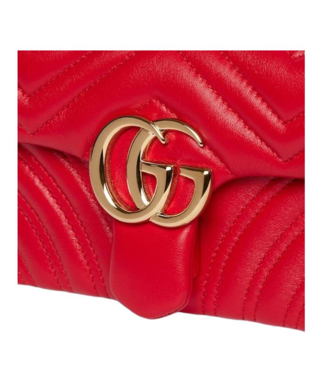 GUCCI Красная кожаная сумка через плечо, фото 5