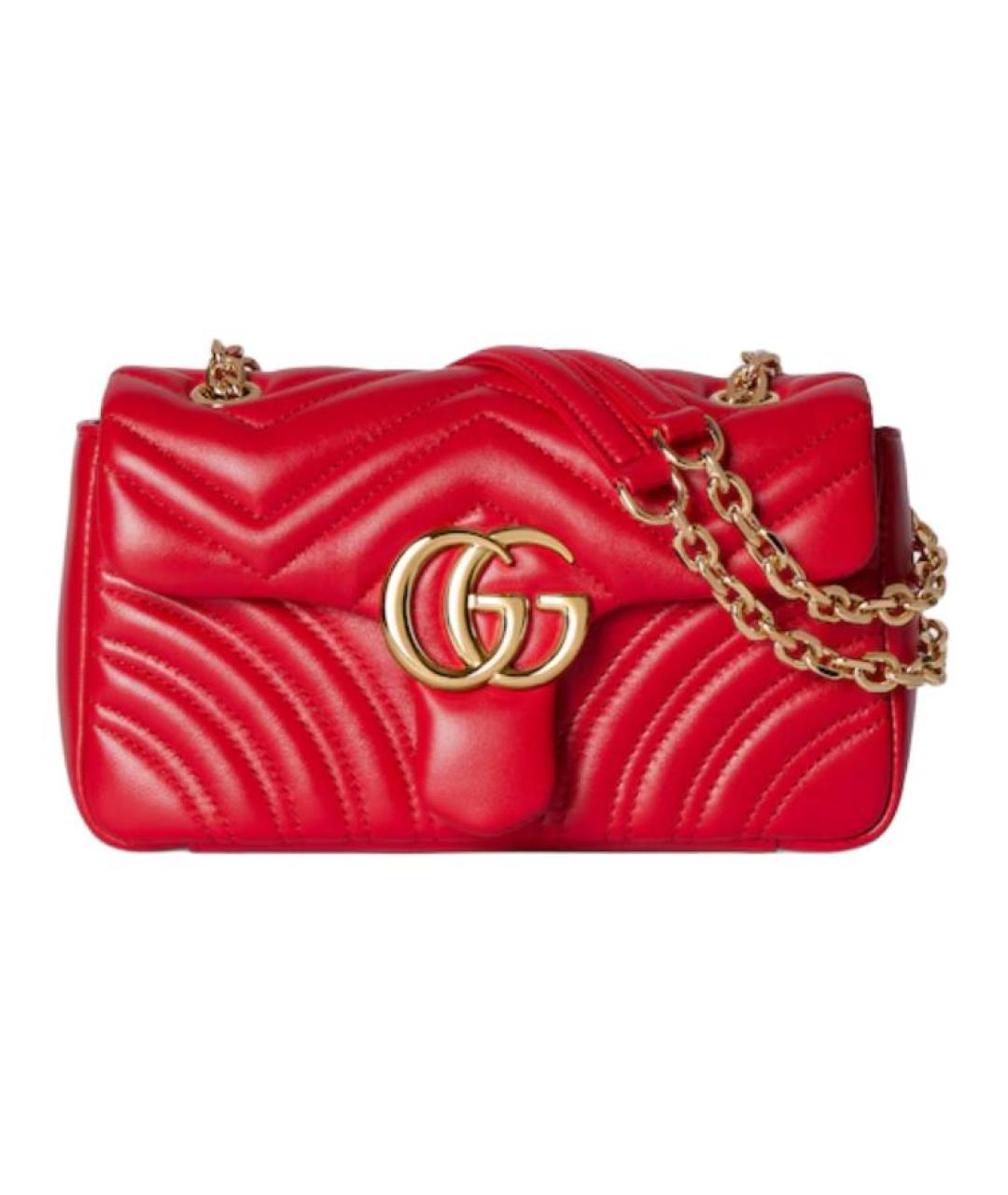 GUCCI Красная кожаная сумка через плечо, фото 1