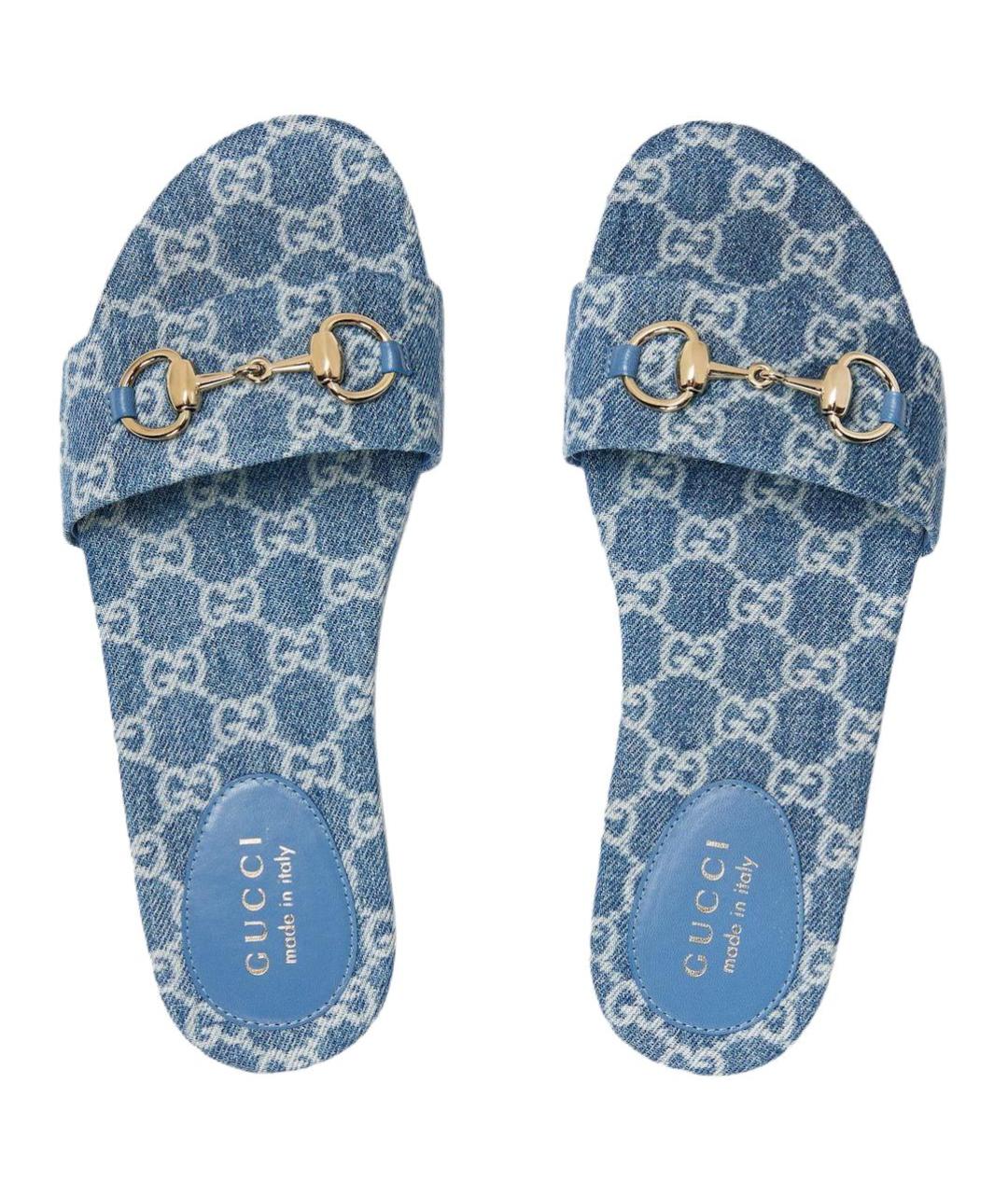 GUCCI Синие шлепанцы, фото 4