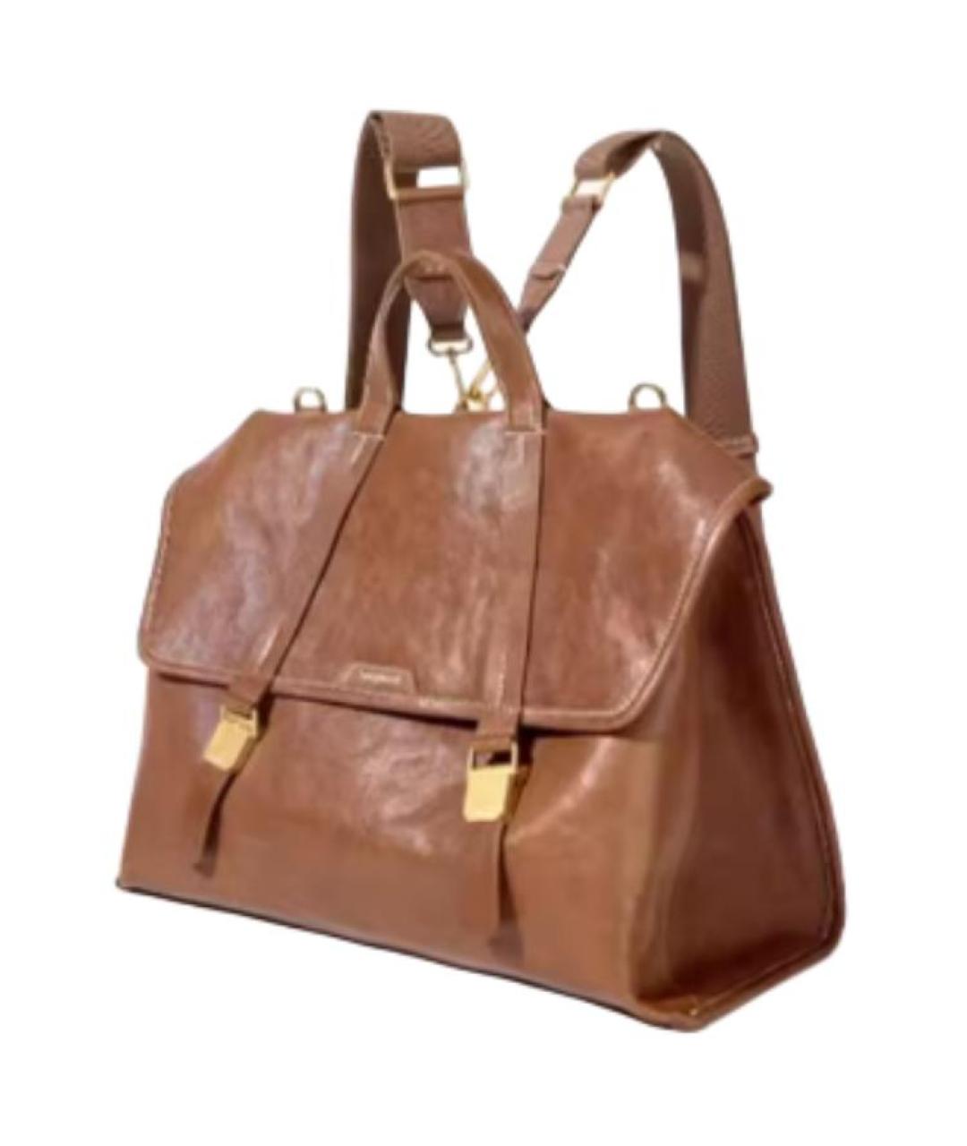 SONGMONT Коричневая кожаная сумка через плечо, фото 3