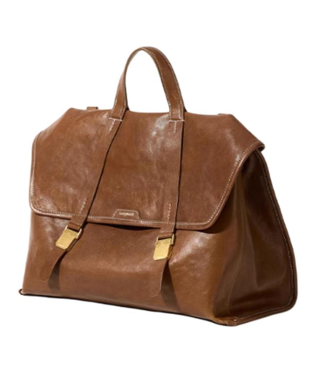 SONGMONT Коричневая кожаная сумка через плечо, фото 1