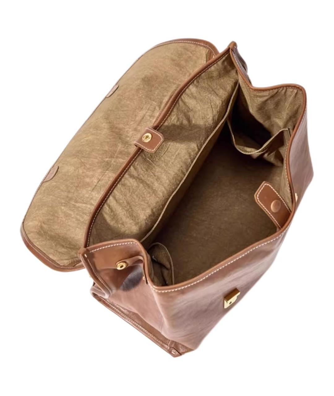 SONGMONT Коричневая кожаная сумка через плечо, фото 4