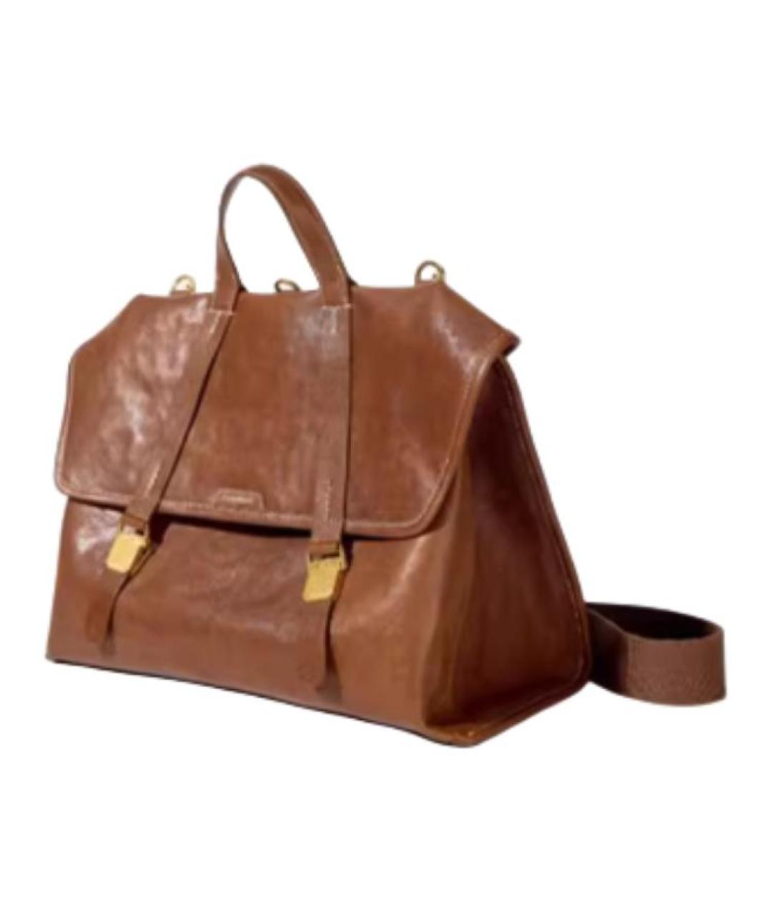 SONGMONT Коричневая кожаная сумка через плечо, фото 2