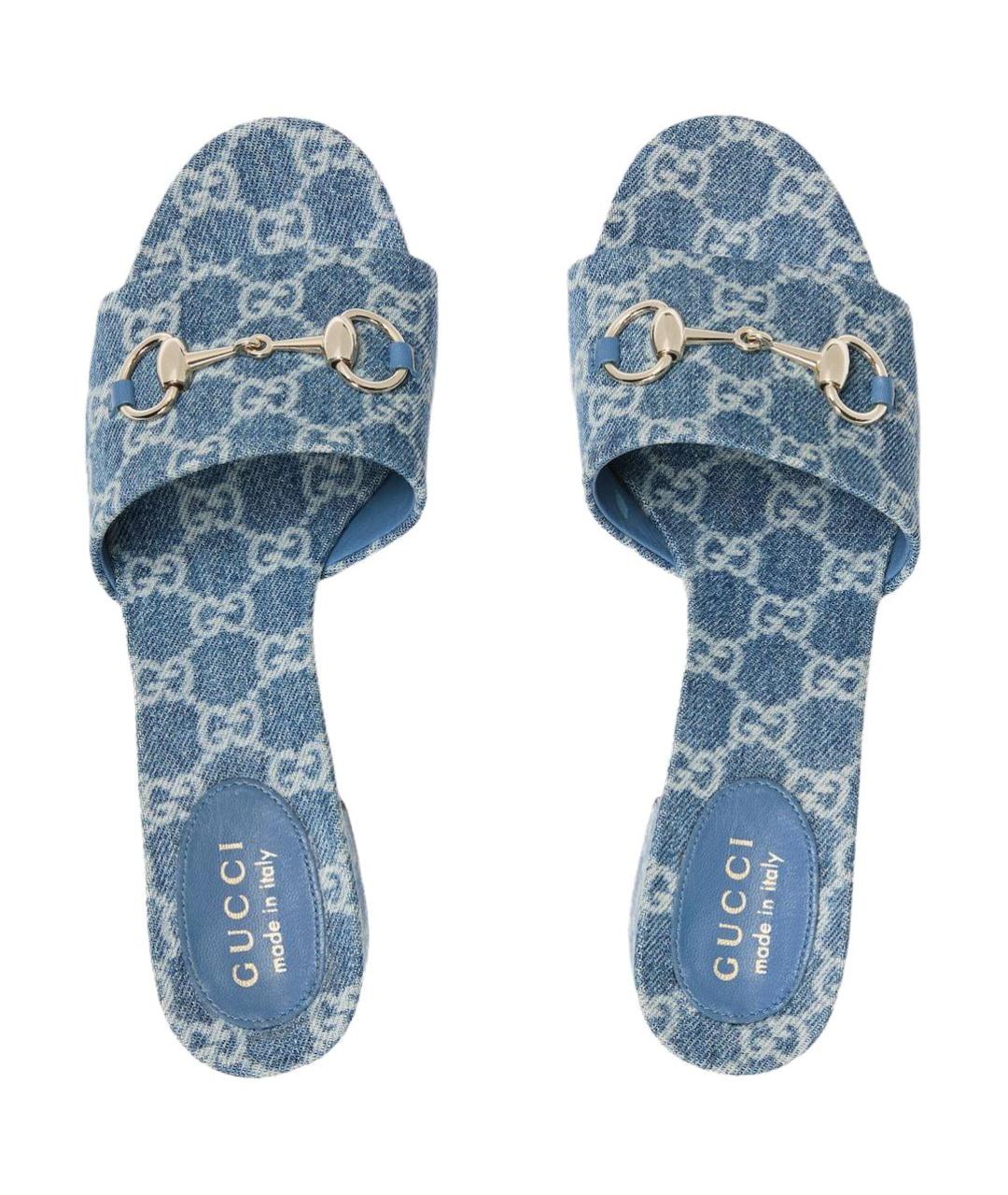 GUCCI Синие босоножки, фото 4