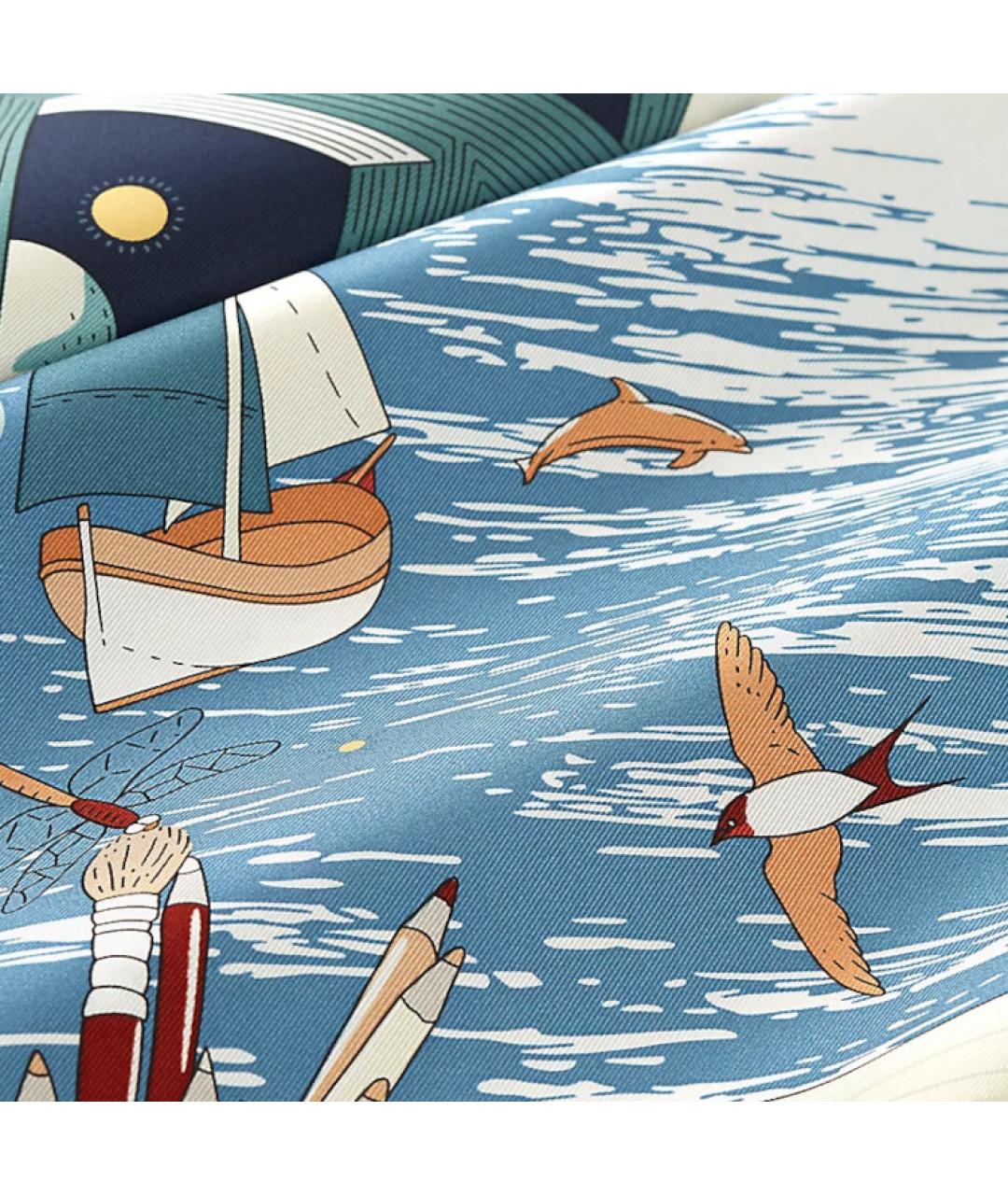 HERMES Мульти шелковый платок, фото 2