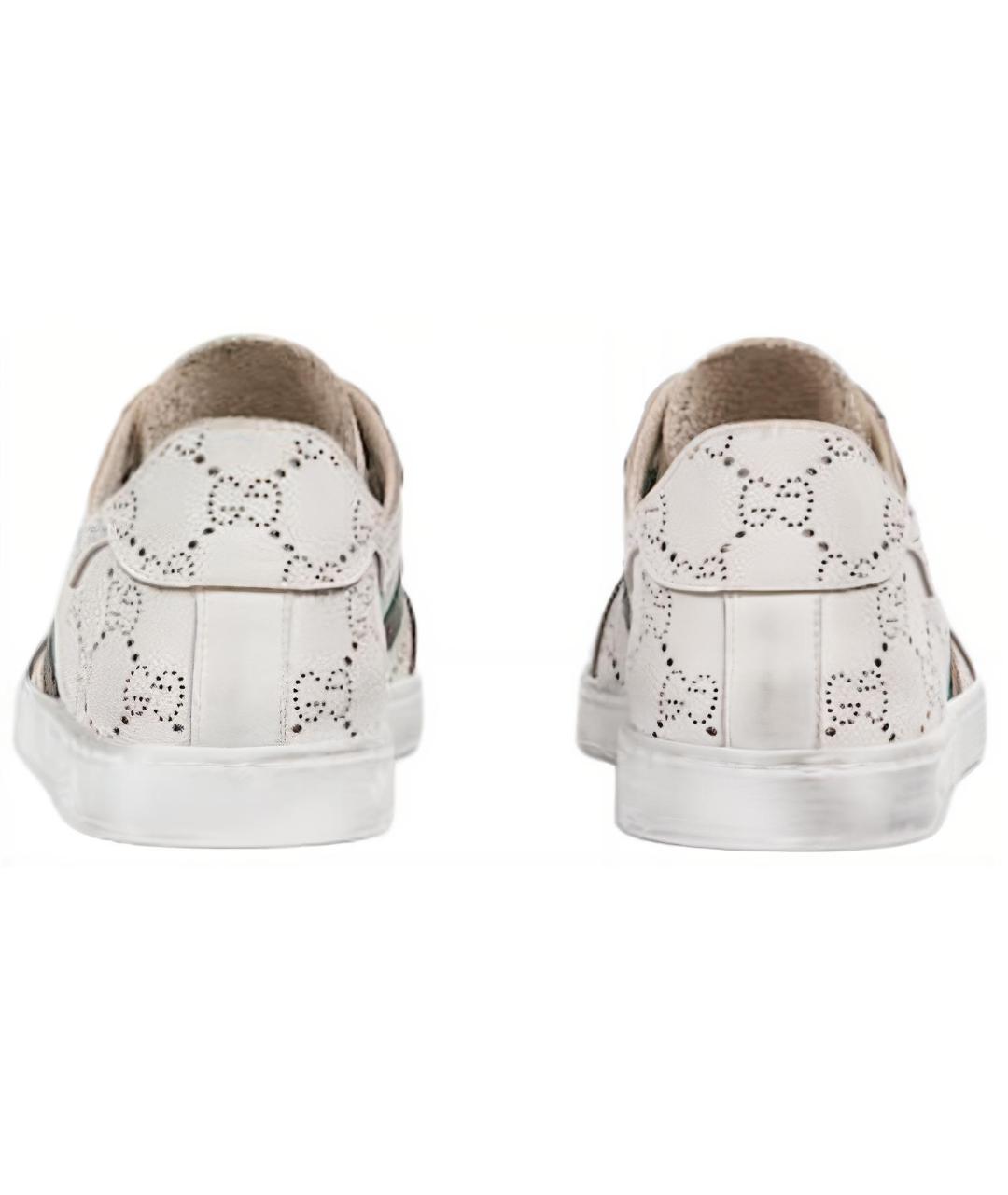 GUCCI Белые кожаные низкие кроссовки / кеды, фото 5