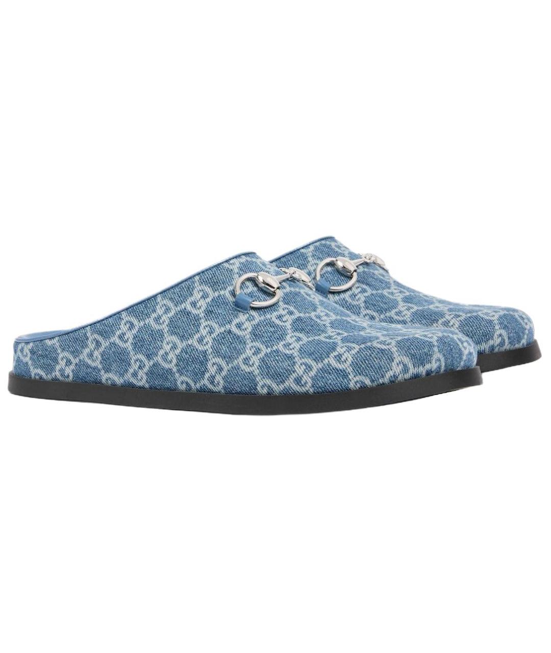 GUCCI Синие мюли, фото 3