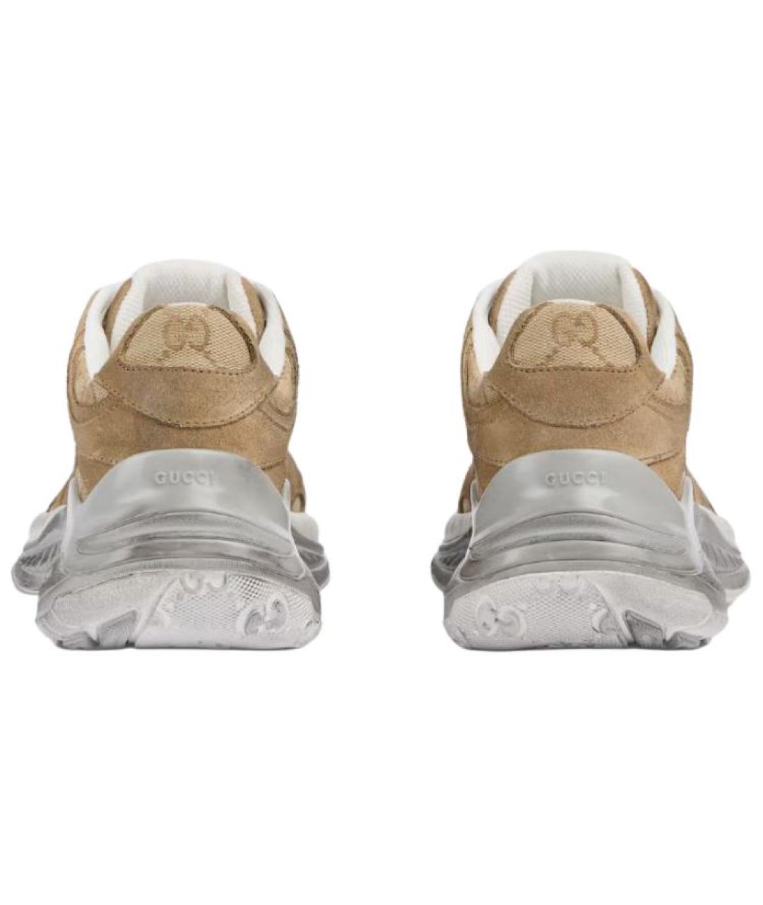 GUCCI Коричневые кожаные кроссовки, фото 5