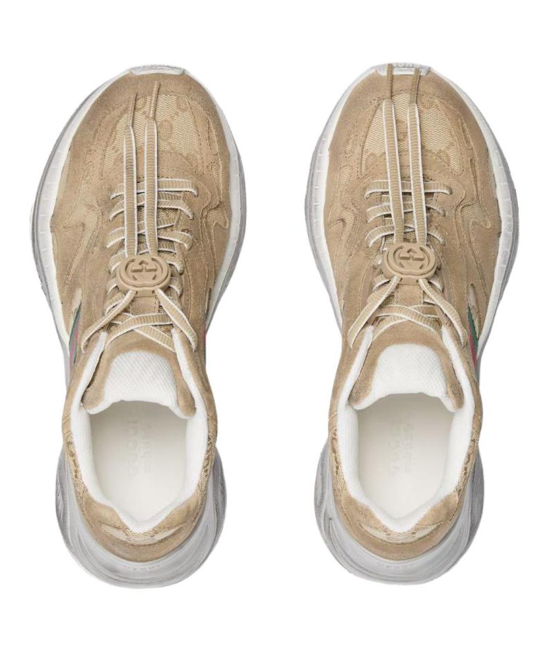GUCCI Коричневые кожаные кроссовки, фото 4