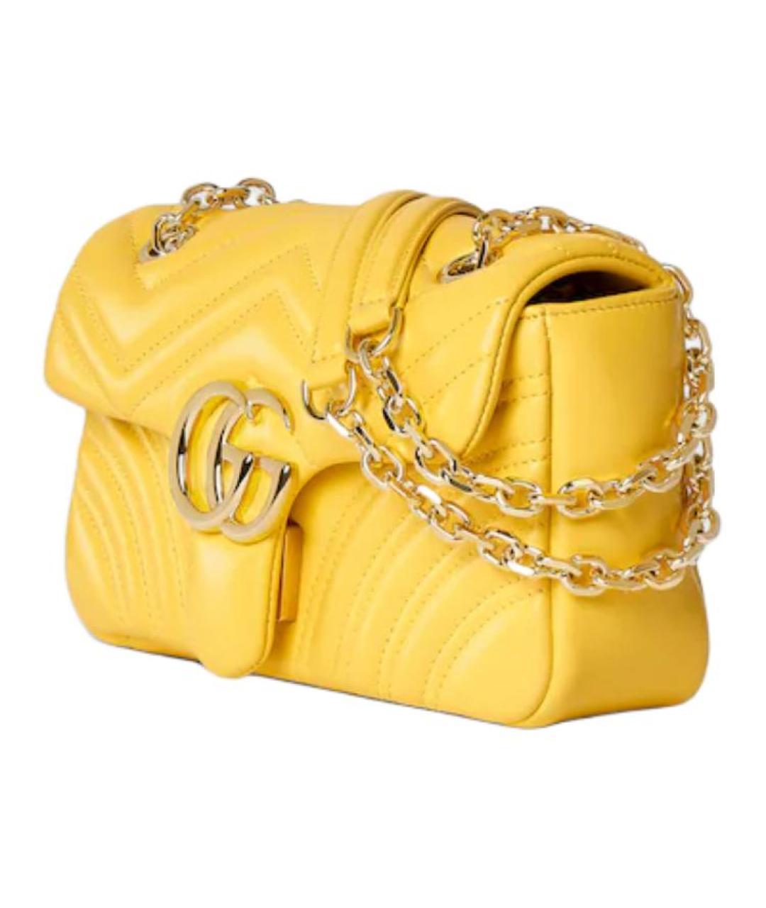 GUCCI Желтая кожаная сумка через плечо, фото 2