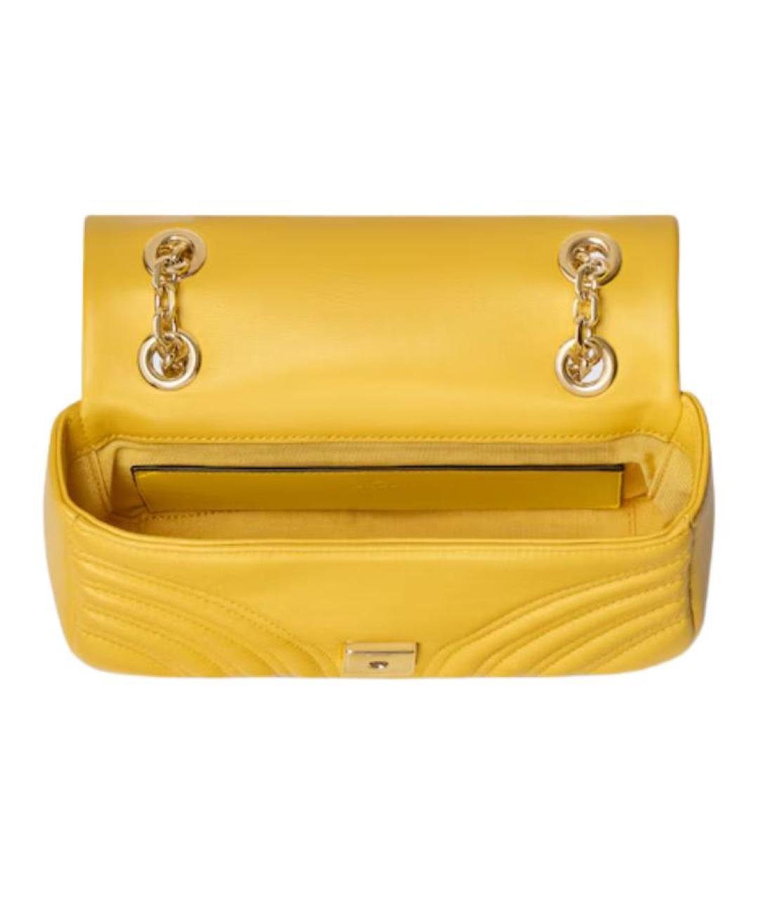 GUCCI Желтая кожаная сумка через плечо, фото 4