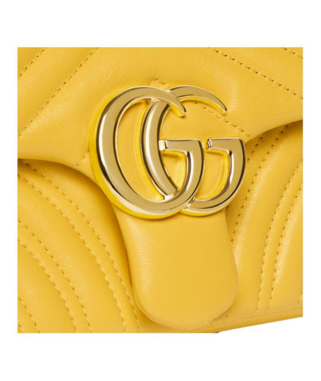 GUCCI Желтая кожаная сумка через плечо, фото 5