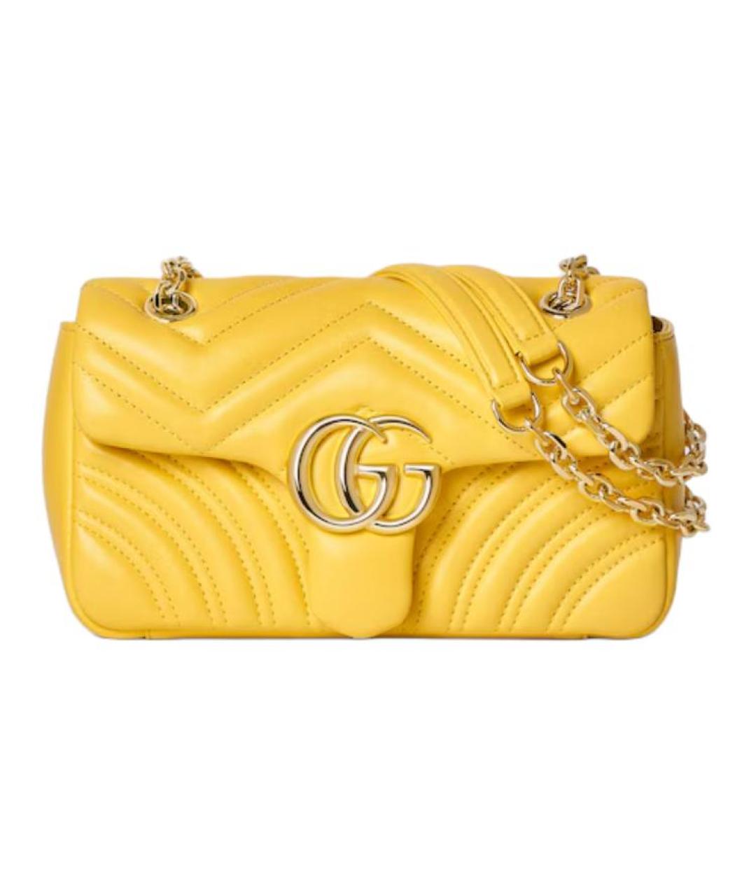 GUCCI Желтая кожаная сумка через плечо, фото 1