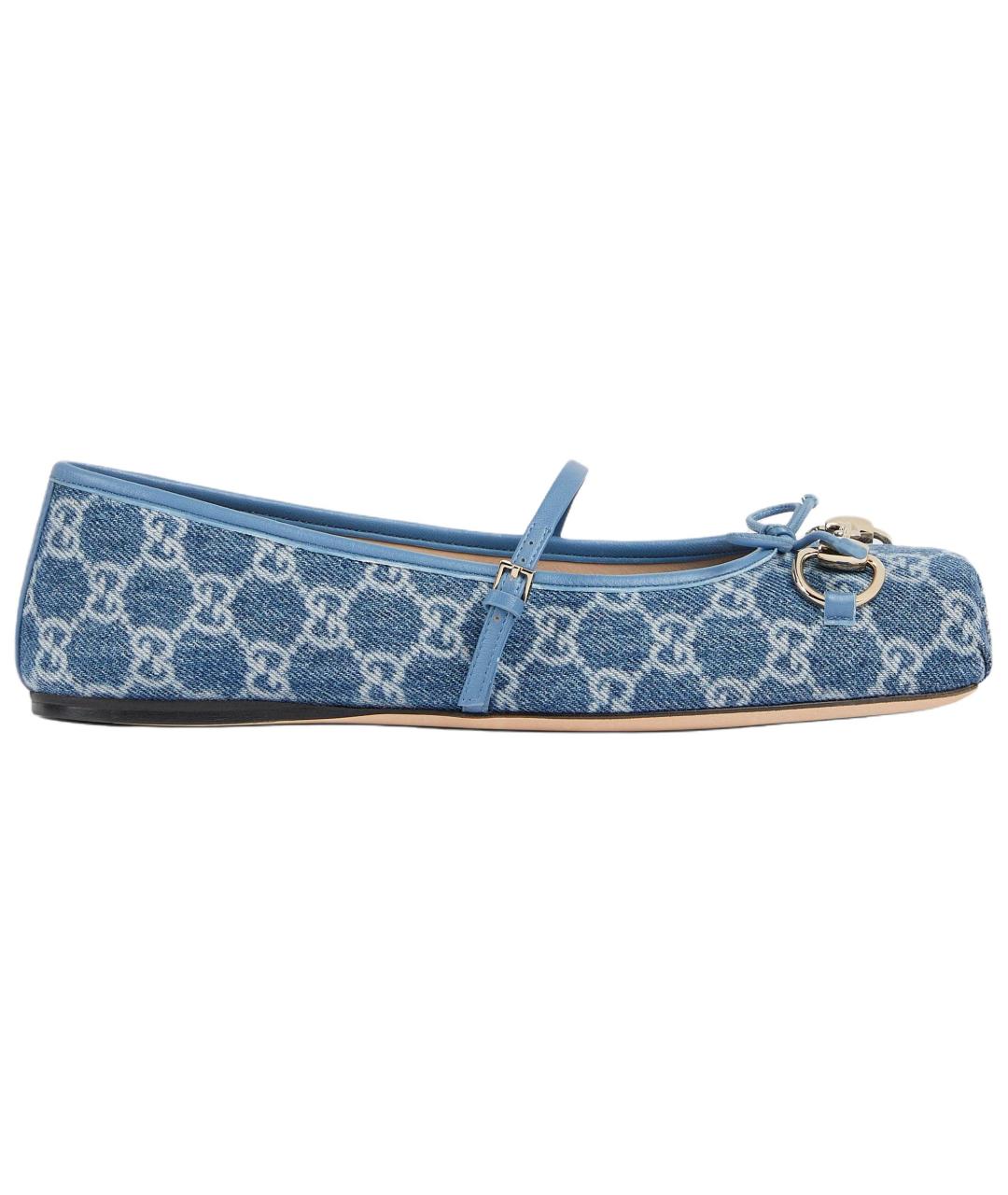 GUCCI Синие балетки, фото 1