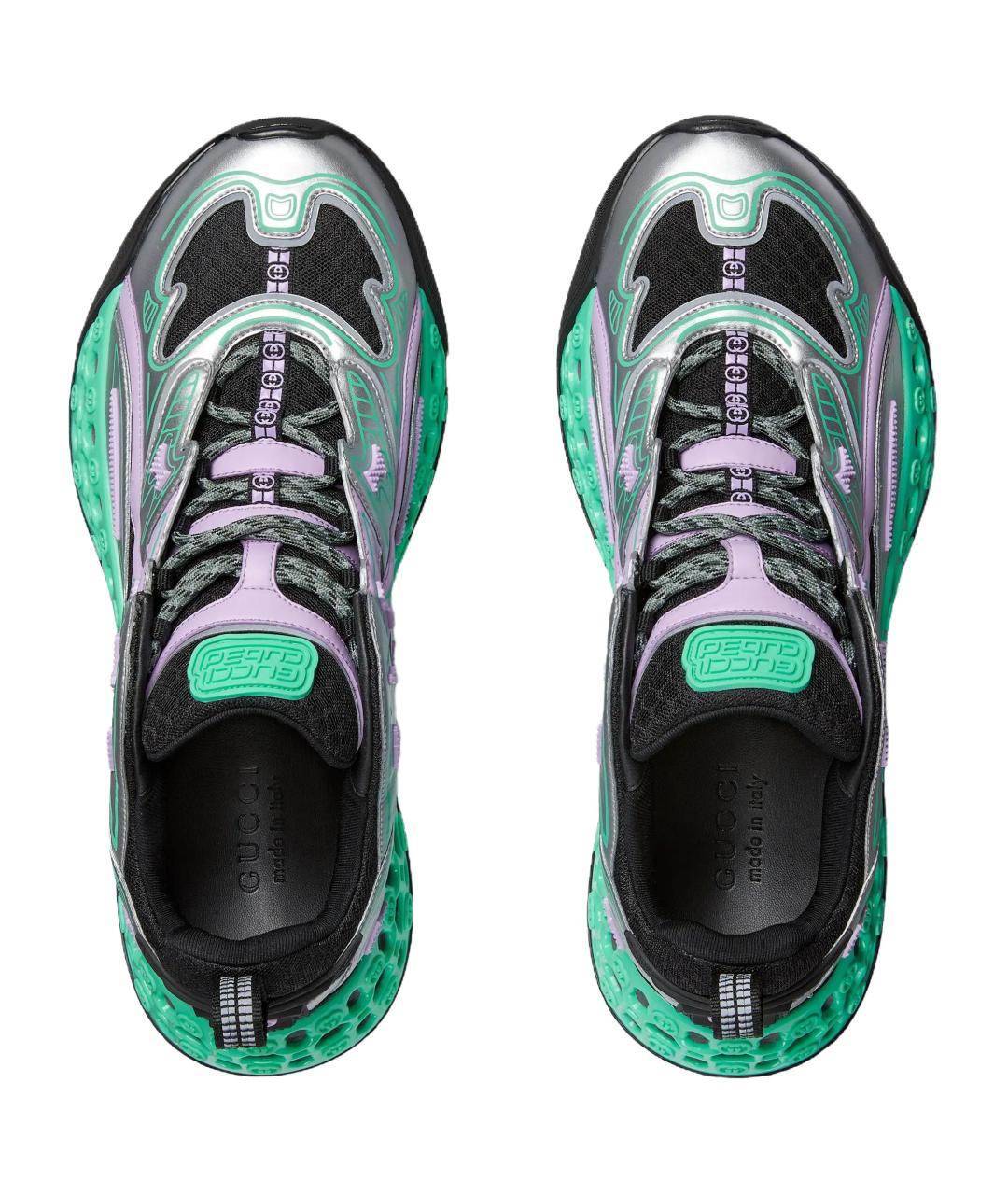 GUCCI Серебряные низкие кроссовки / кеды, фото 4