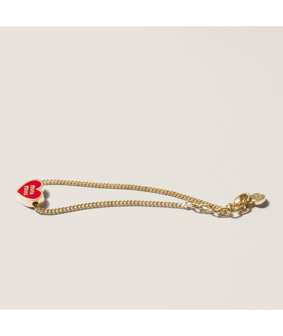 MIU MIU Желтый металлический браслет, фото 3