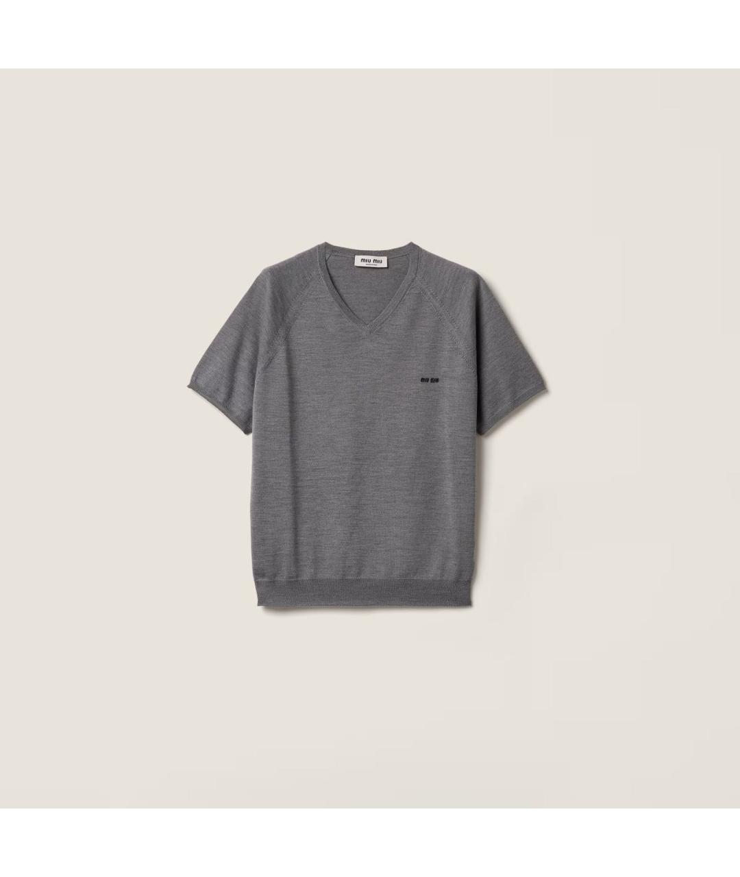 MIU MIU Антрацитовый шерстяной джемпер / свитер, фото 5