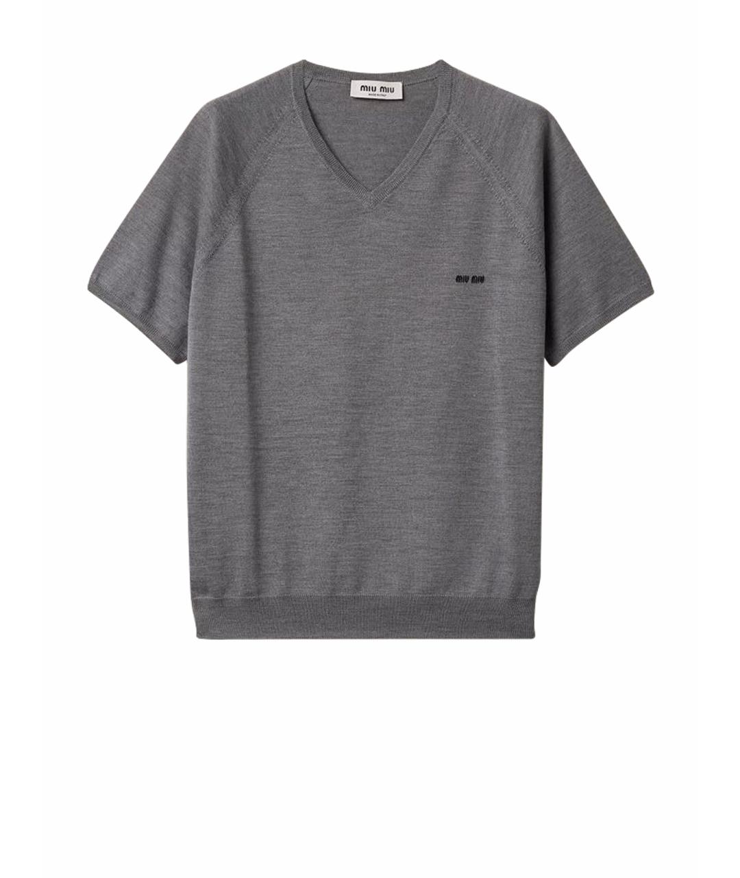 MIU MIU Антрацитовый шерстяной джемпер / свитер, фото 1