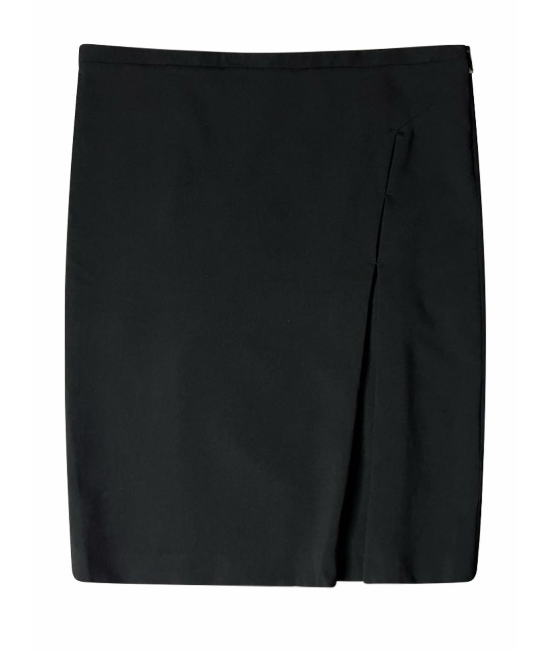 FERRAGAMO Черная шерстяная юбка миди, фото 1