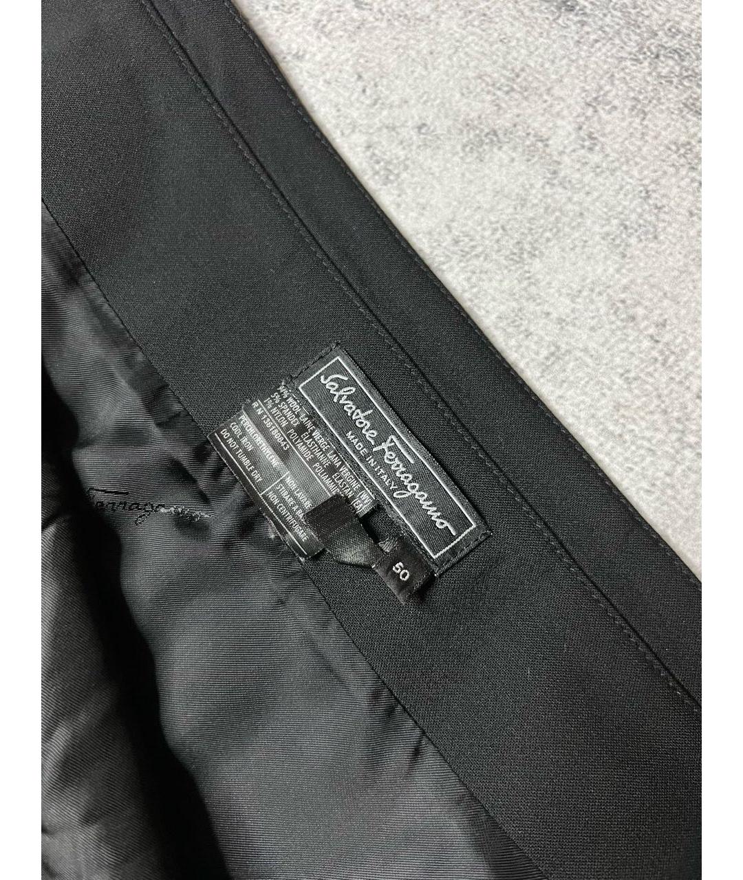 FERRAGAMO Черная шерстяная юбка миди, фото 5