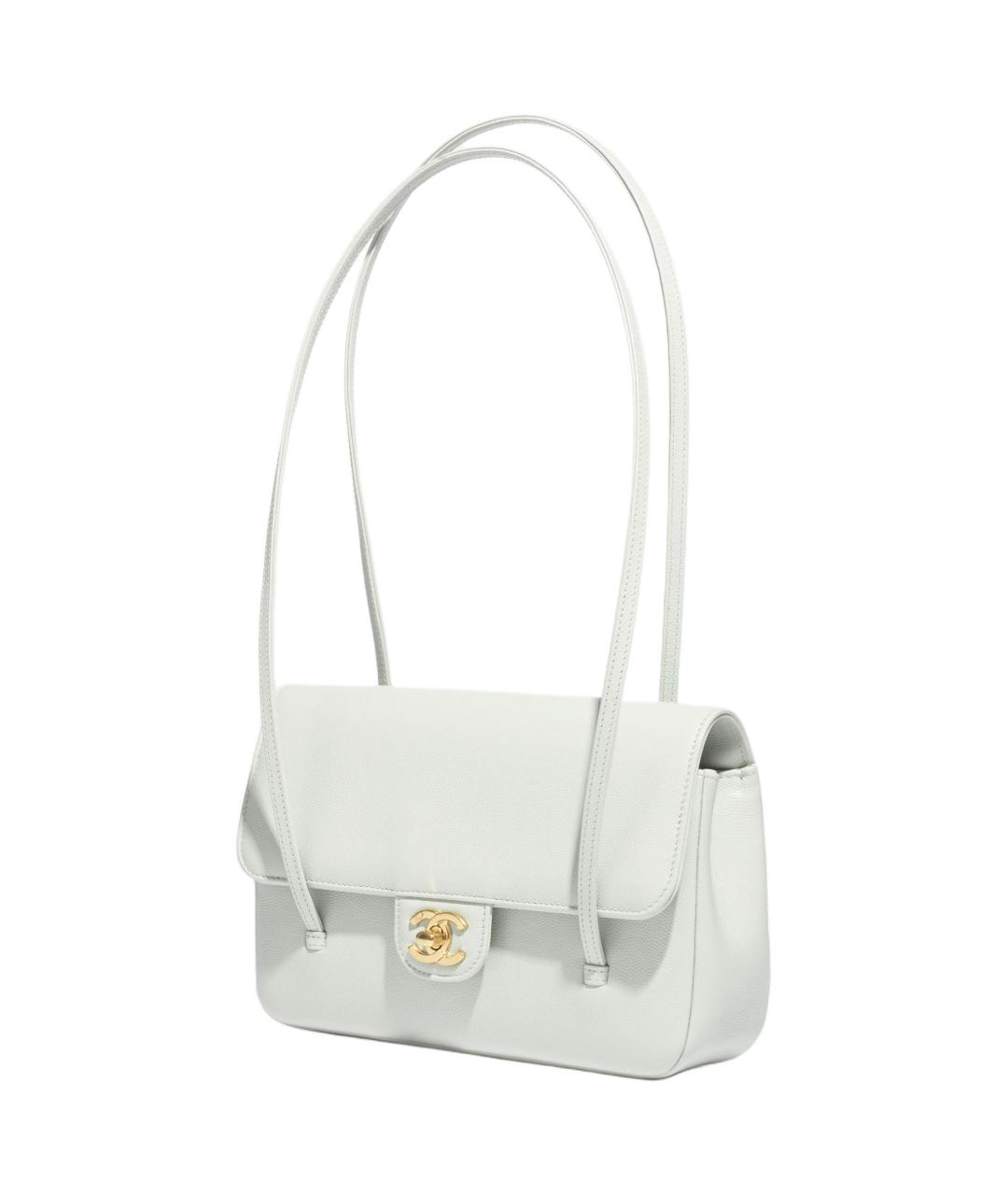CHANEL Белая кожаная сумка через плечо, фото 2