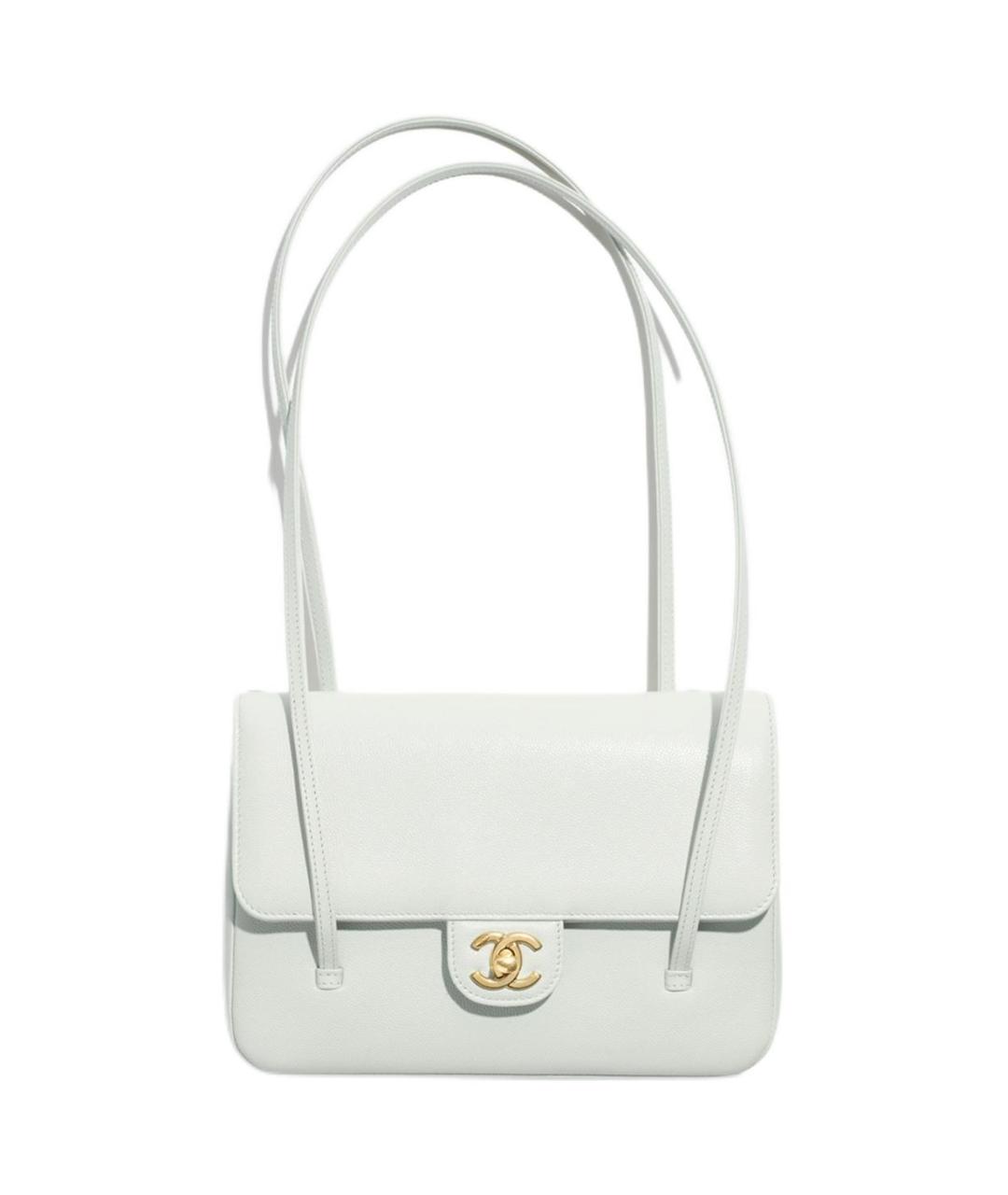 CHANEL Белая кожаная сумка через плечо, фото 1