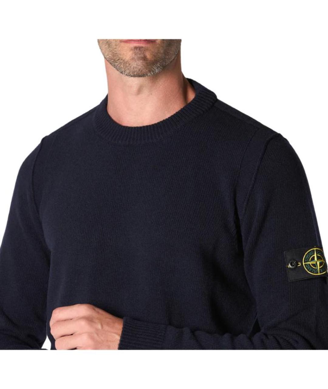 STONE ISLAND Темно-синий джемпер / свитер, фото 5