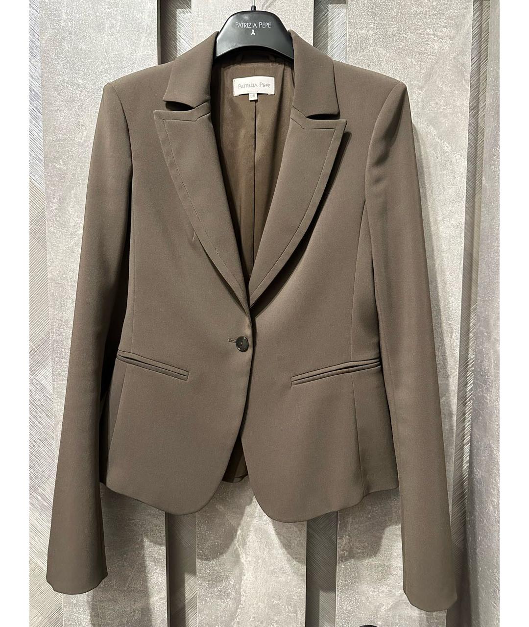 PATRIZIA PEPE Хаки полиэстеровый костюм с брюками, фото 5