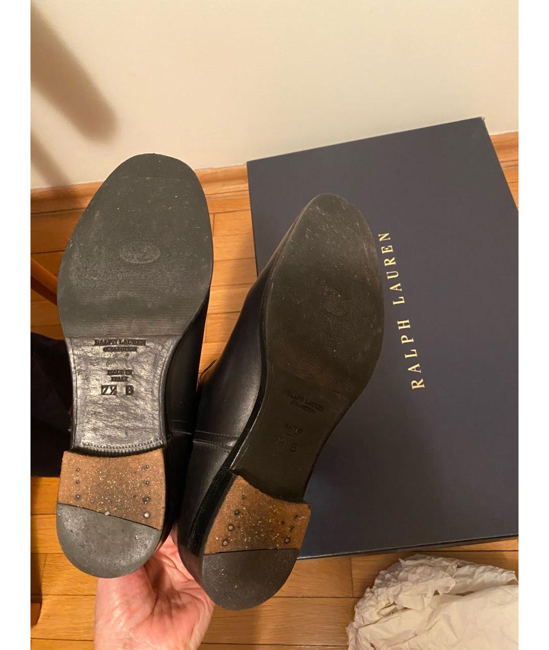 RALPH LAUREN Черные кожаные сапоги, фото 6