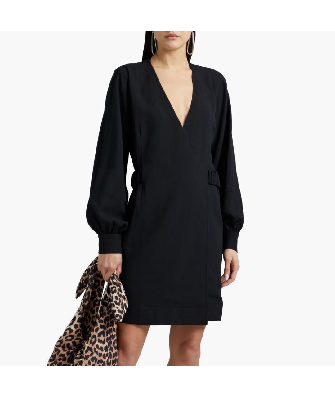 GANNI Черное полиэстеровое коктейльное платье, фото 6