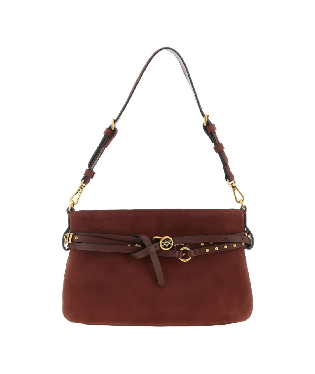 PINKO Бордовая замшевая сумка через плечо, фото 1