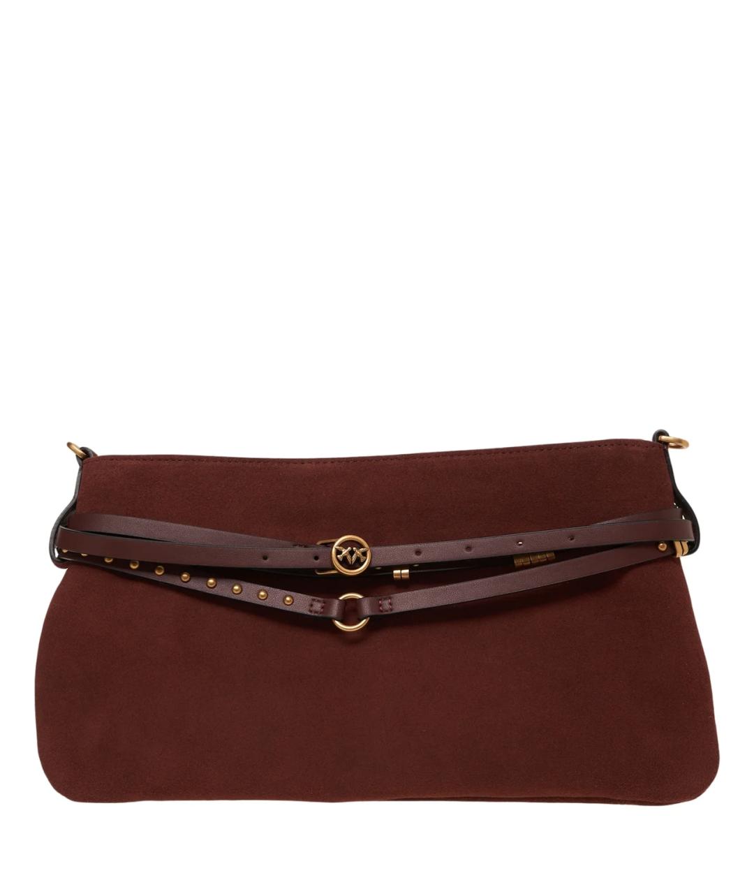 PINKO Бордовая замшевая сумка через плечо, фото 3