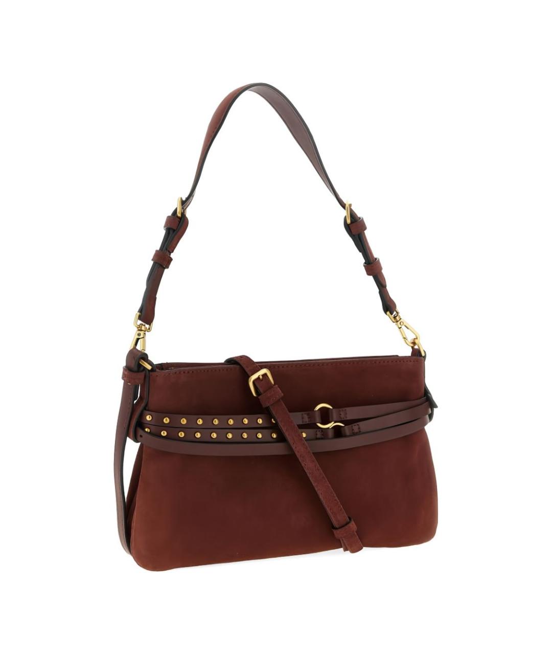 PINKO Бордовая замшевая сумка через плечо, фото 2