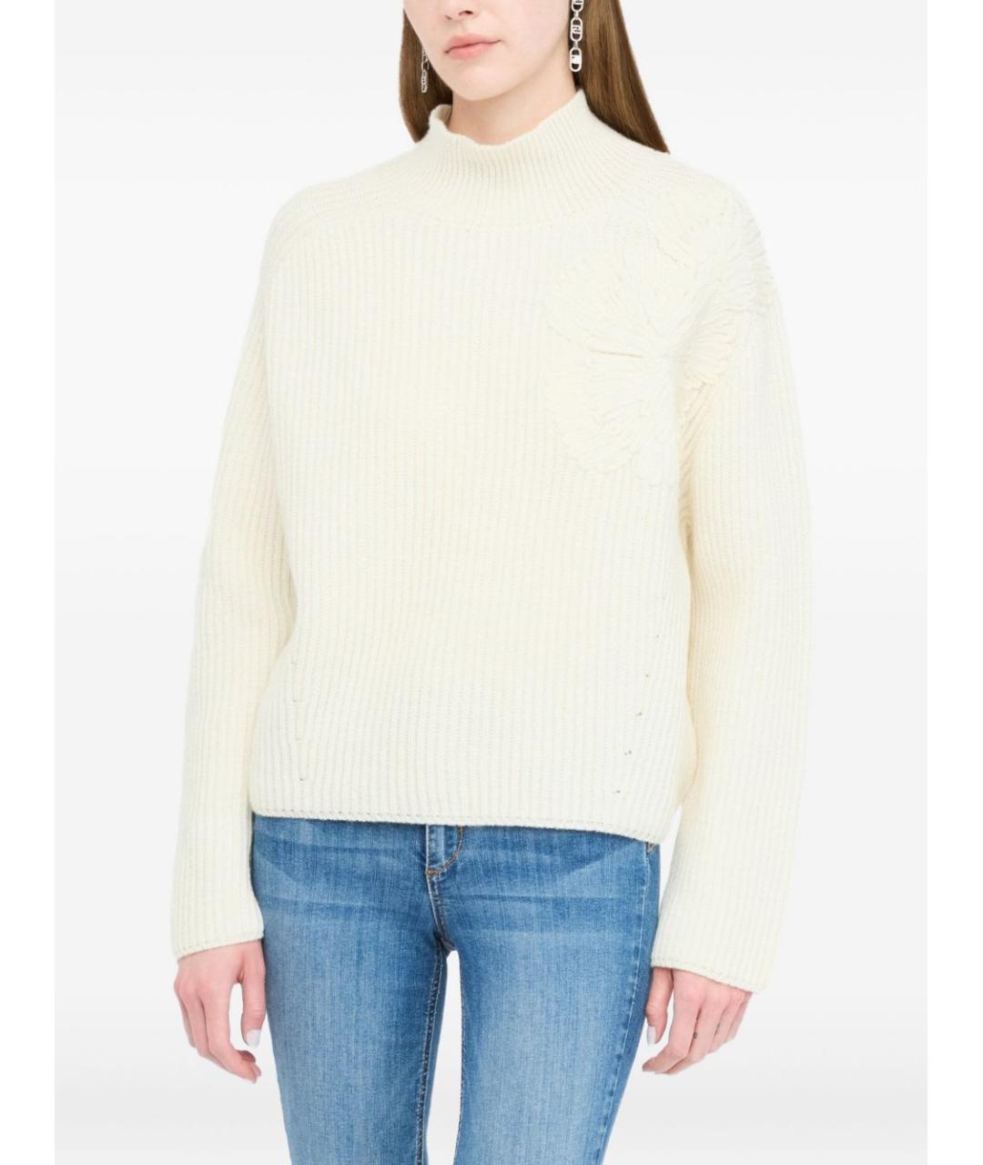 LIU JO Белый шерстяной джемпер / свитер, фото 3