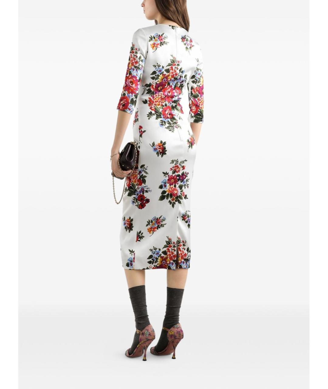 DOLCE&GABBANA Белое вискозное повседневное платье, фото 3