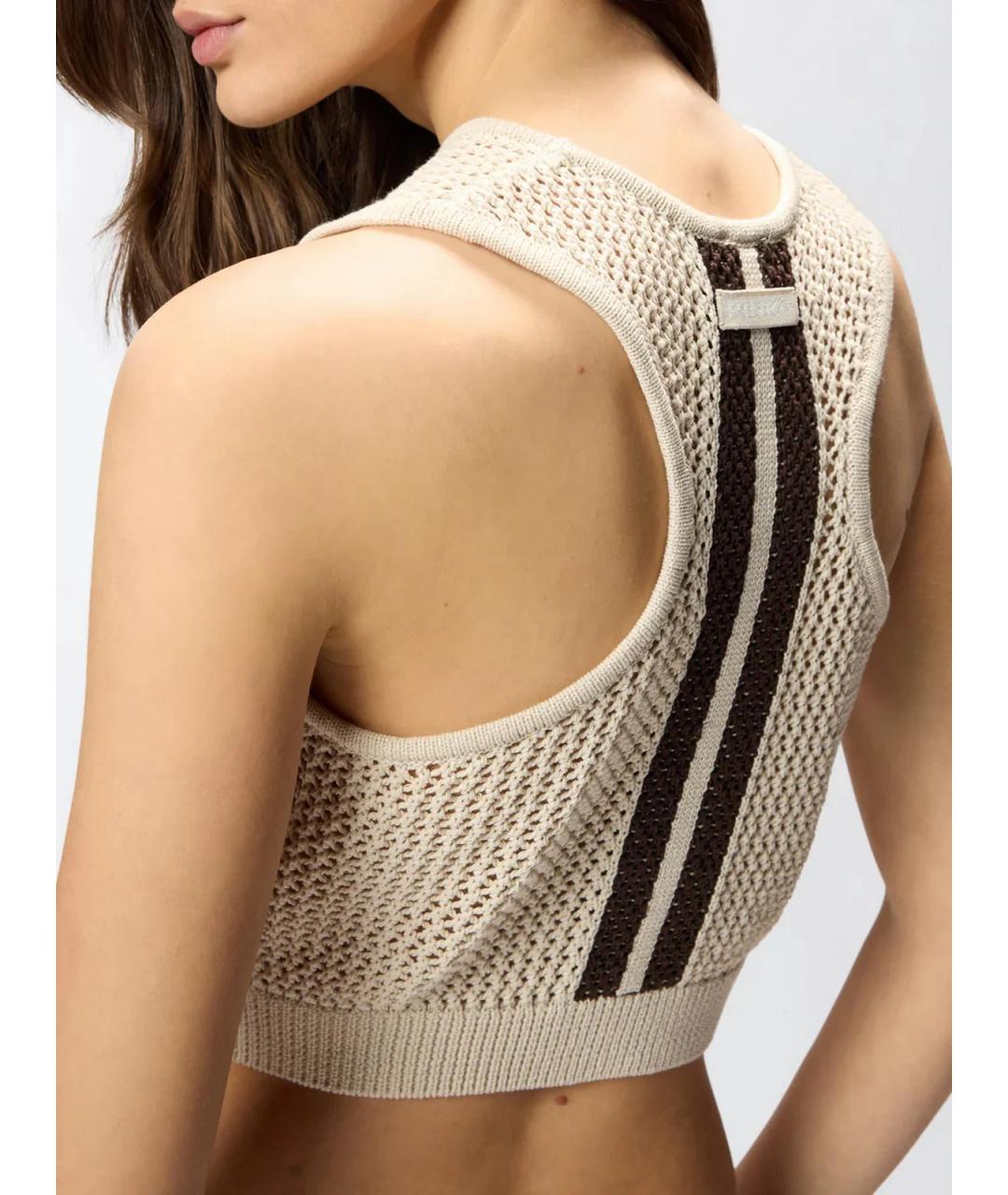 PINKO Бежевая хлопковая майка, фото 3