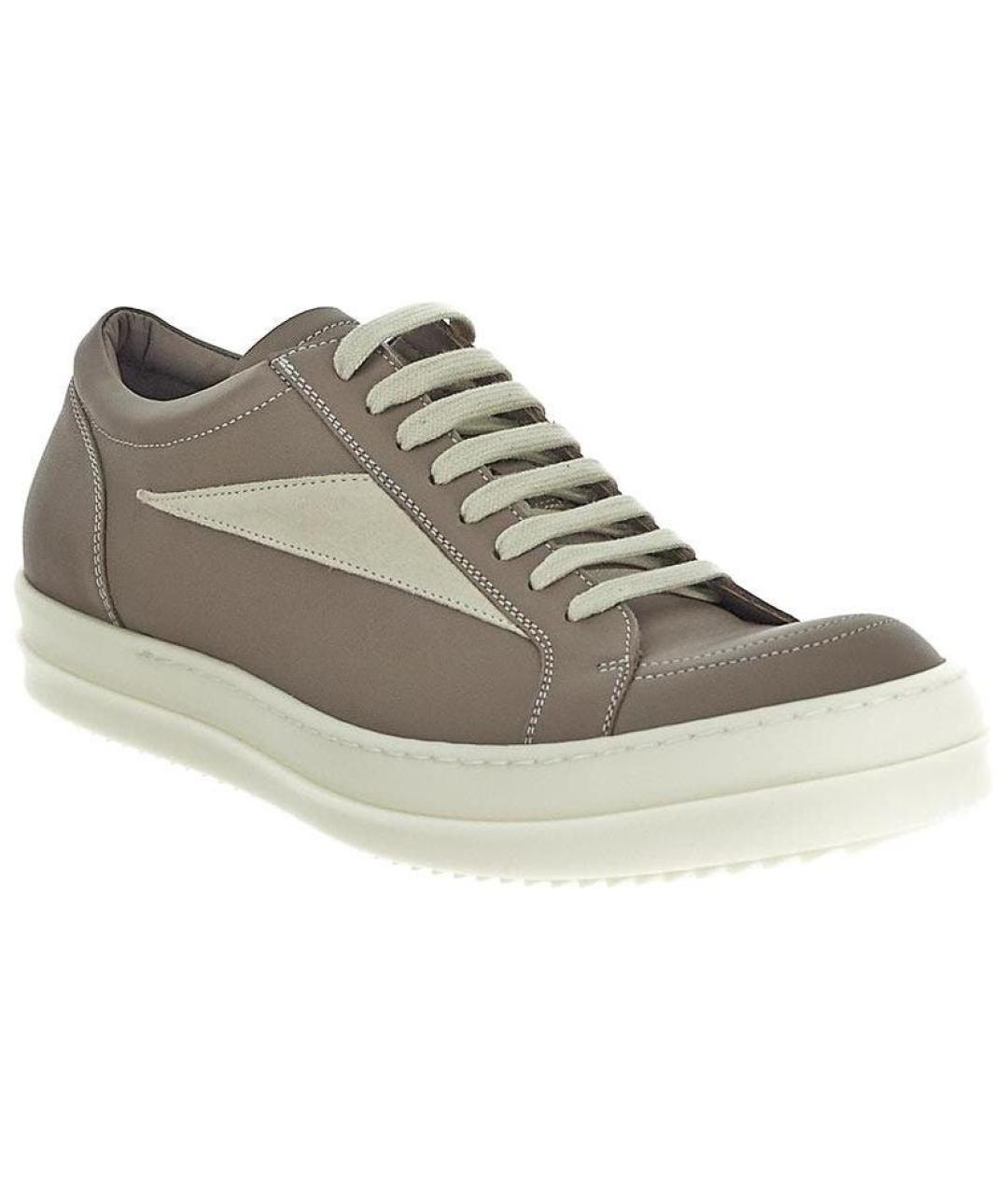 RICK OWENS Кожаные низкие кроссовки / кеды, фото 3